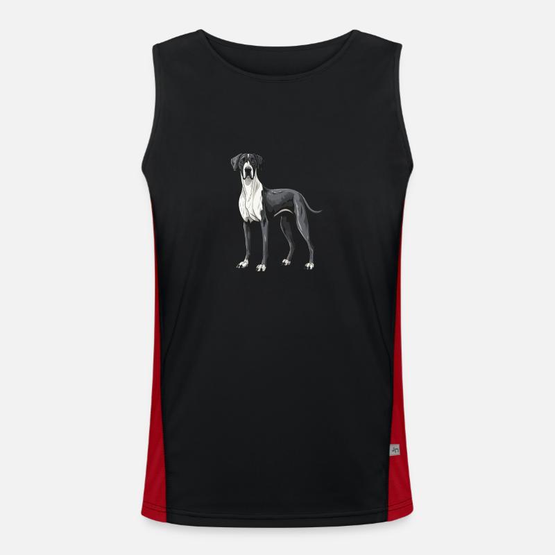 Great Dane Hund Tier Funktionelles Kontrast-Tank Top für Männer 