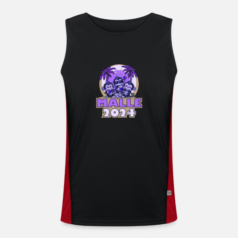 Malle 2024 Mallorca Spruch Affe Bier Funktionelles Kontrast-Tank Top für Männer 