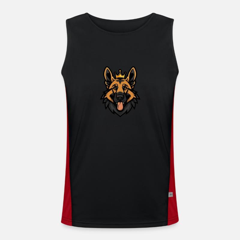 German Shepherd Dog Crown - Men's Functional Contrast Tank Top  - black/red