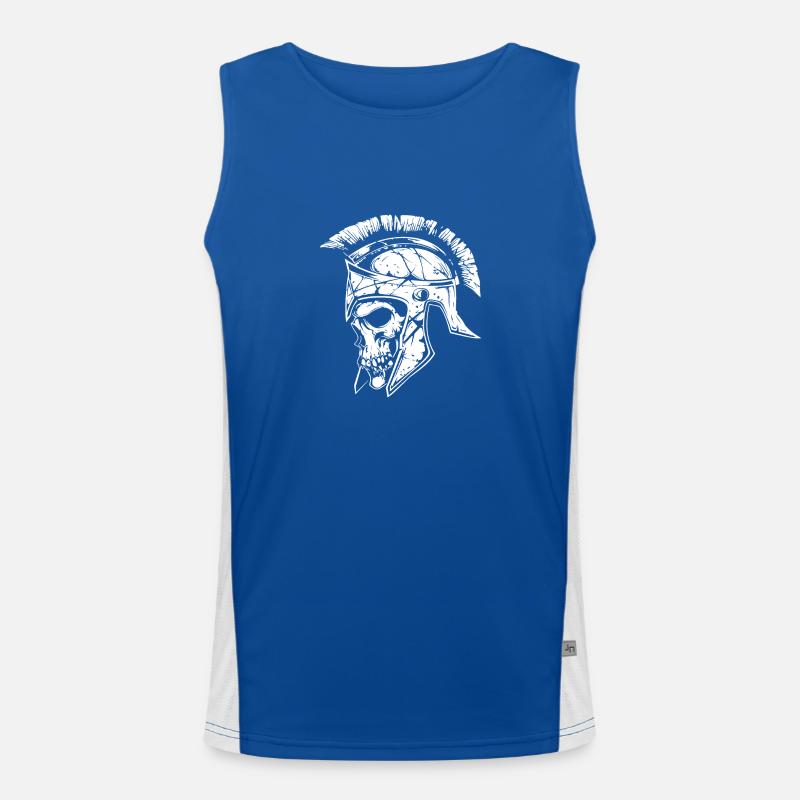 Spartan Gladiator Skull Sparta Men's Functional Contrast Tank Top 