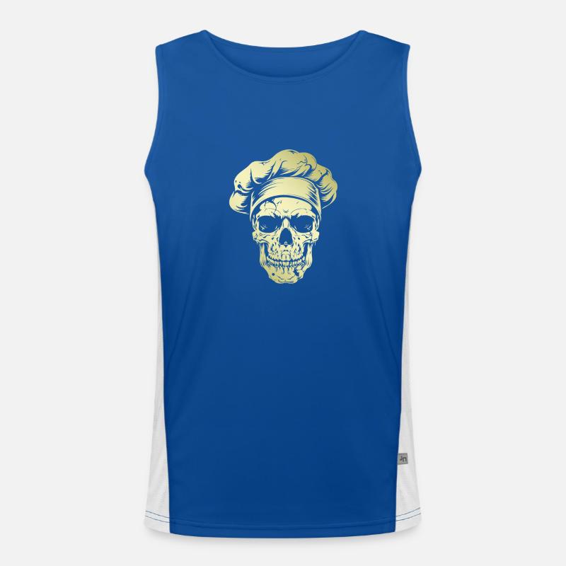 Koch Totenkopf Chef Gold Funktionelles Kontrast-Tank Top für Männer 