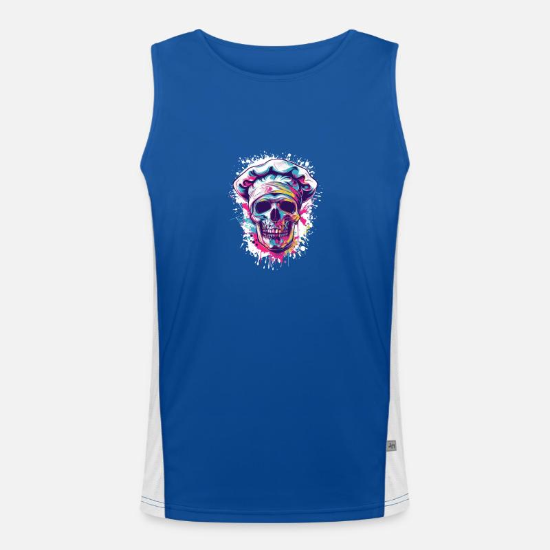 Koch Totenkopf Chef Funktionelles Kontrast-Tank Top für Männer 