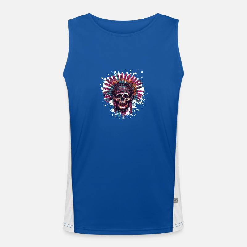 Indian Skull Chief Men's Functional Contrast Tank Top 