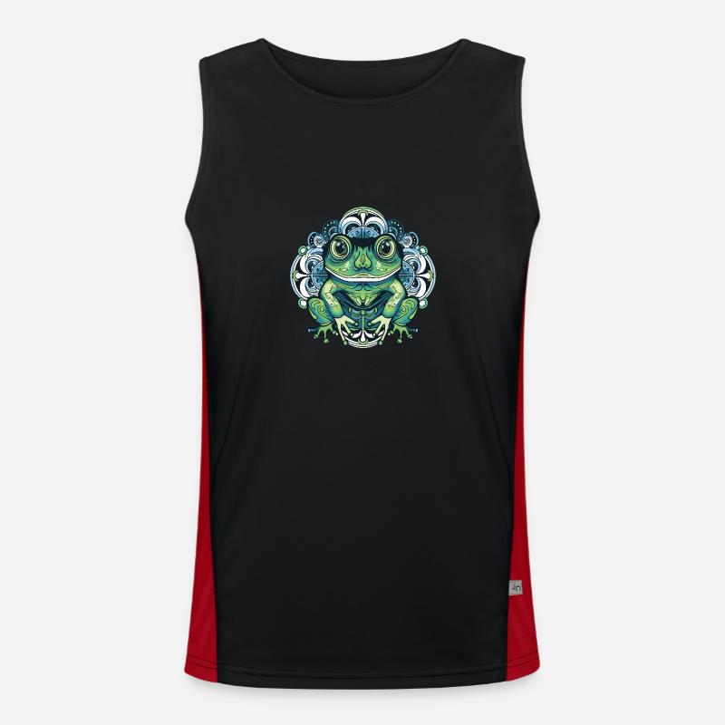 Frog Portrait Men's Functional Contrast Tank Top 