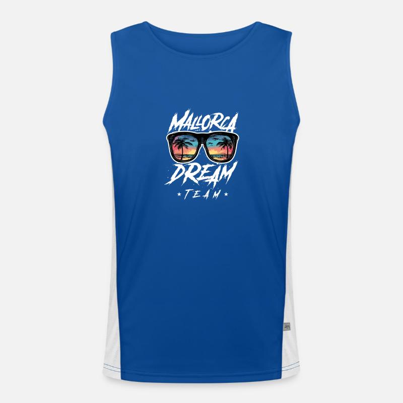 Mallorca Dream Team Funktionelles Kontrast-Tank Top für Männer 