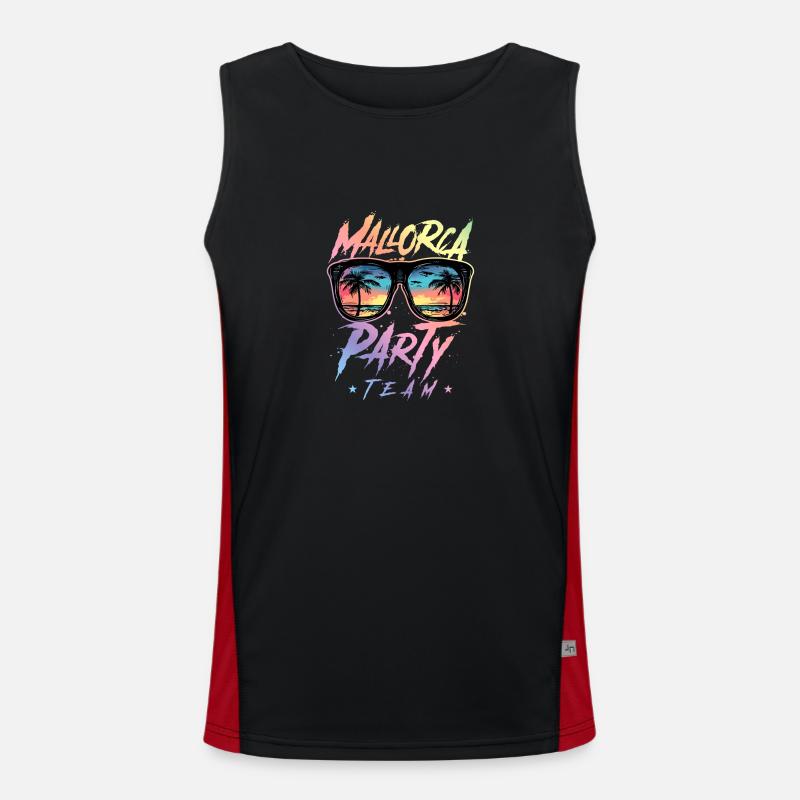Mallorca Party Team Bunt - Men's Functional Contrast Tank Top  - black/red