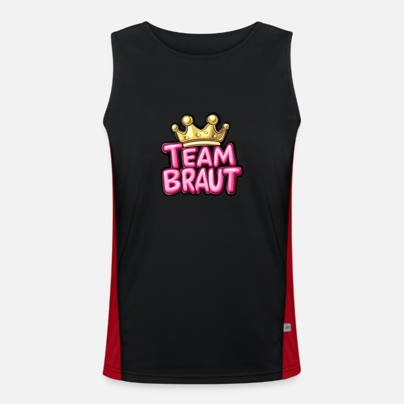 Team Braut Spruch Junggesellin Funktionelles Kontrast-Tank Top für Männer 