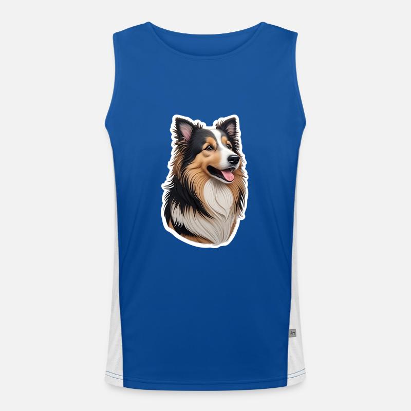 Australian Shepherd Men's Functional Contrast Tank Top 