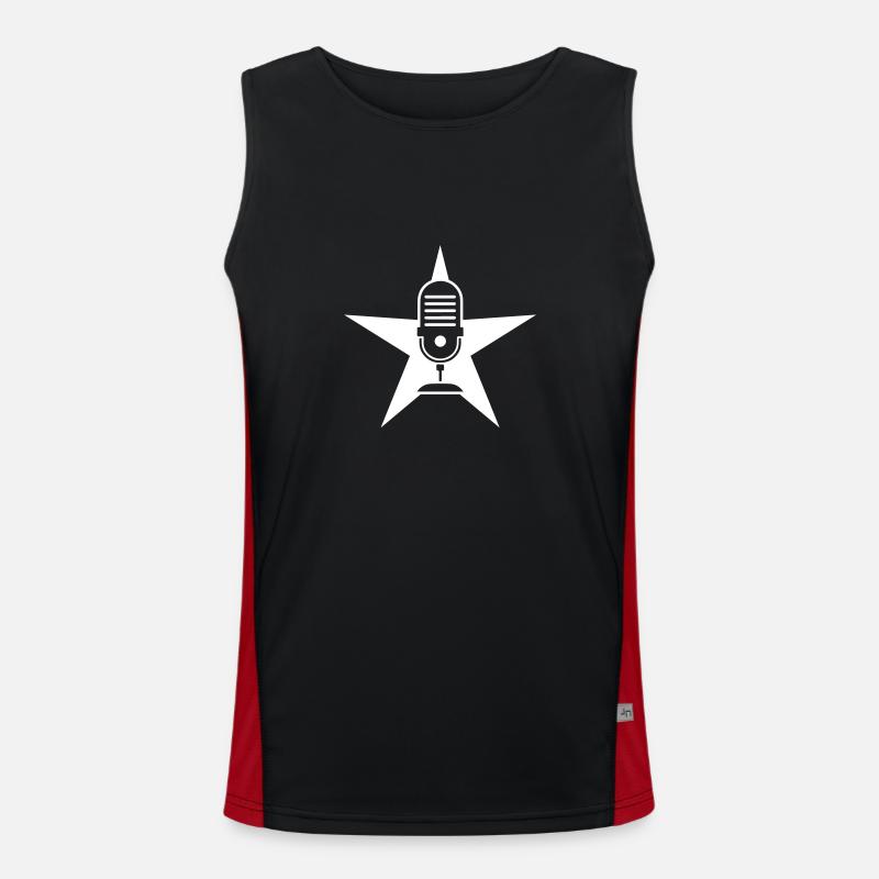 Mikrofon Symbol Podcast Funktionelles Kontrast-Tank Top für Männer 