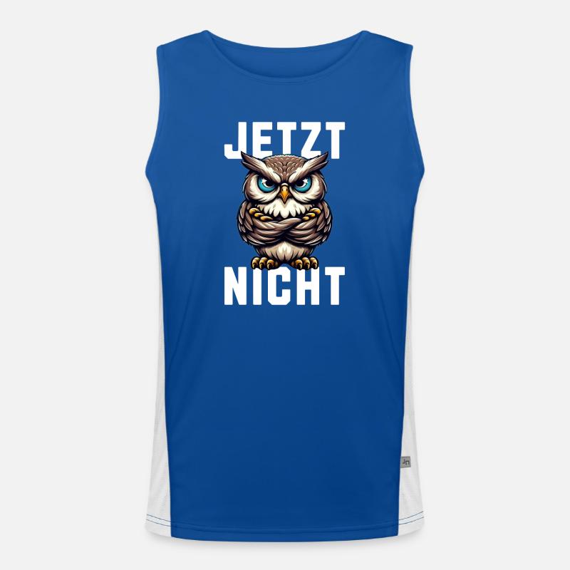 JETZT NICHT! Mürrische Eule - Grumpy Owl Funktionelles Kontrast-Tank Top für Männer 