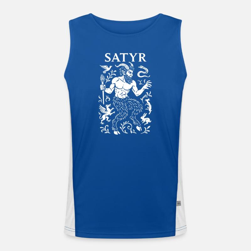 Mythischer Satyr mit botanischen Motiven Funktionelles Kontrast-Tank Top für Männer 