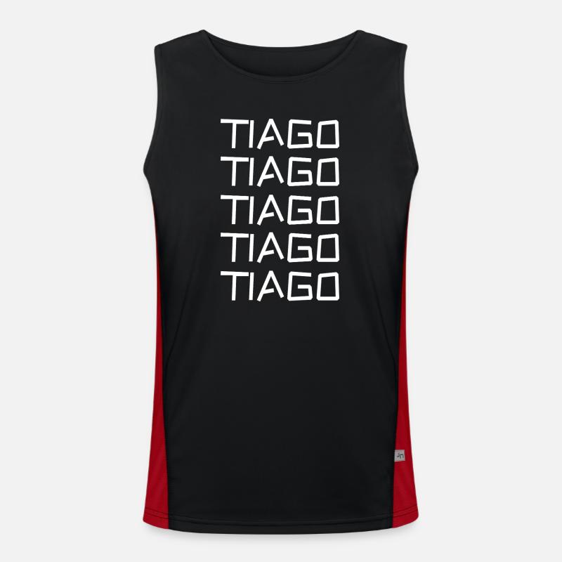 Tiago as a bachelor - Men's Functional Contrast Tank Top  - black/red