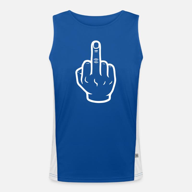 Hand Mittelfinger Funktionelles Kontrast-Tank Top für Männer 