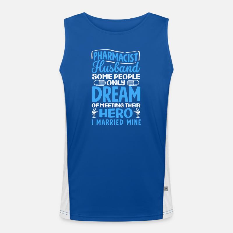 Pharmacist Husband Pharmacy Technician Men's Functional Contrast Tank Top 