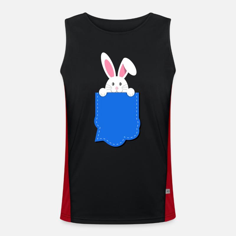 Easter Curious Easter - Men's Functional Contrast Tank Top  - black/red