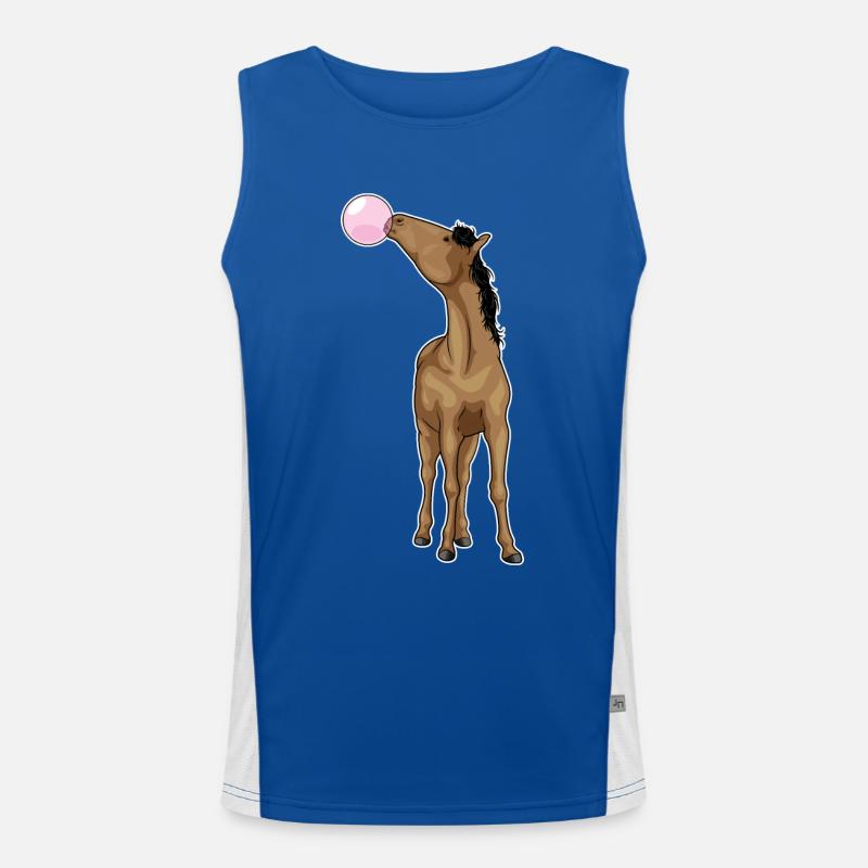 Horse chewing gum Men's Functional Contrast Tank Top 