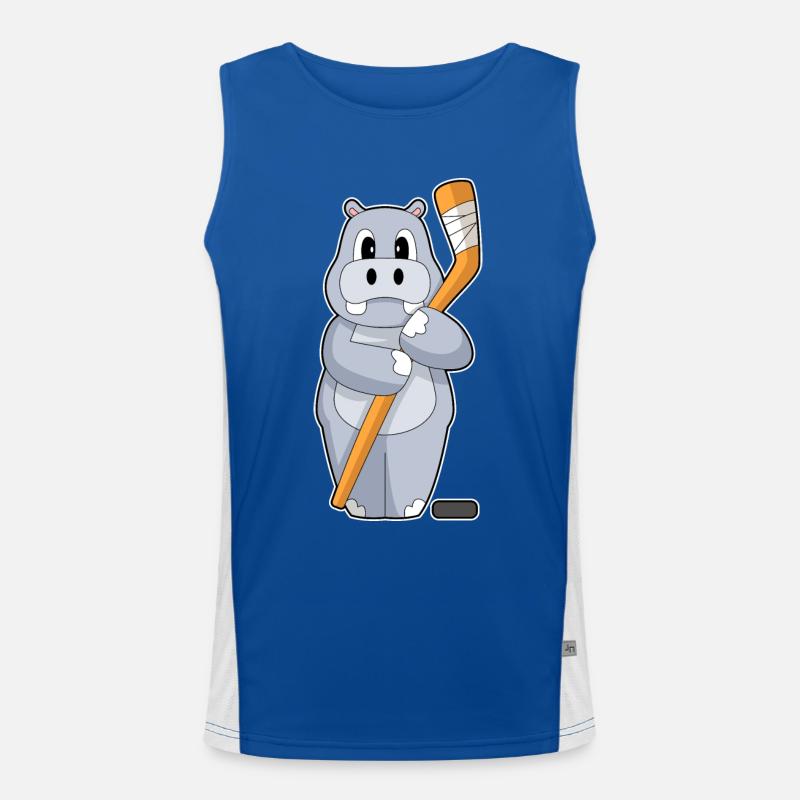 Nilpferd Eishockey Eishockeyschläger Funktionelles Kontrast-Tank Top für Männer 