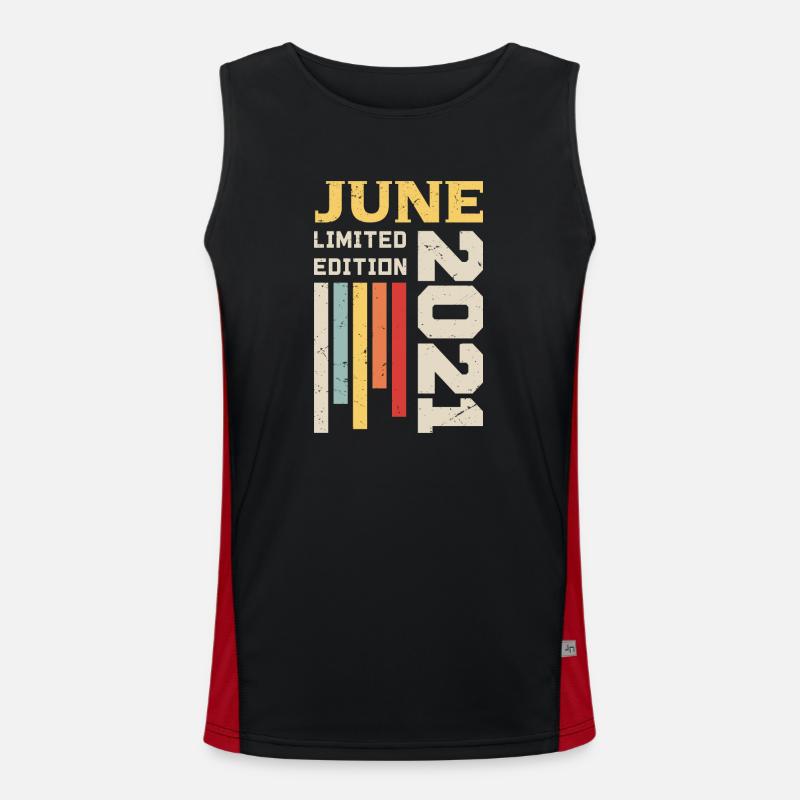 Juni 2021 - Geburtstagsgeschenk Juni 2021 Juni Funktionelles Kontrast-Tank Top für Männer 