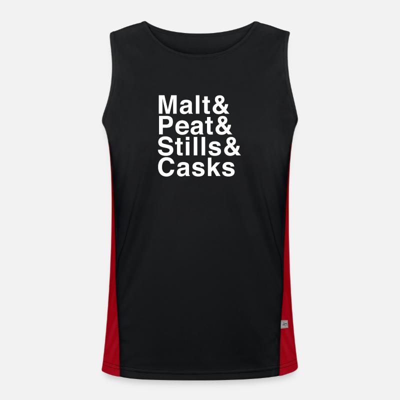 Malt & Peat & Stills & Casks - Men's Functional Contrast Tank Top  - black/red