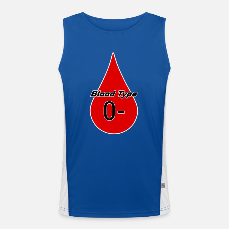 Blood group Rhesus factor 0 negative as a gift idea Men's Functional Contrast Tank Top 
