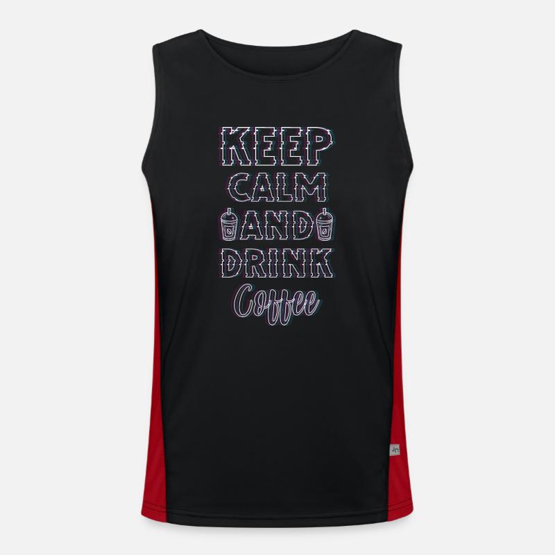 Coffee Bean Energy Fatigue Drinking Men's Functional Contrast Tank Top 