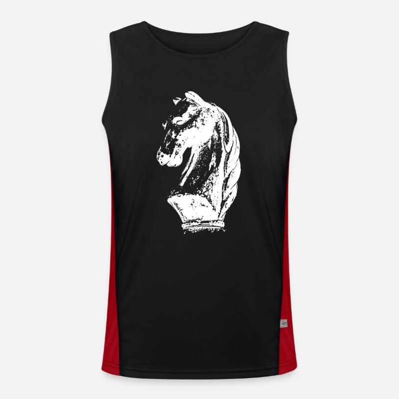Pferd, Schach & Spinger Funktionelles Kontrast-Tank Top für Männer 