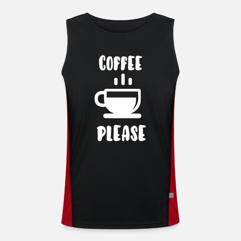 Coffee please Men's Functional Contrast Tank Top 