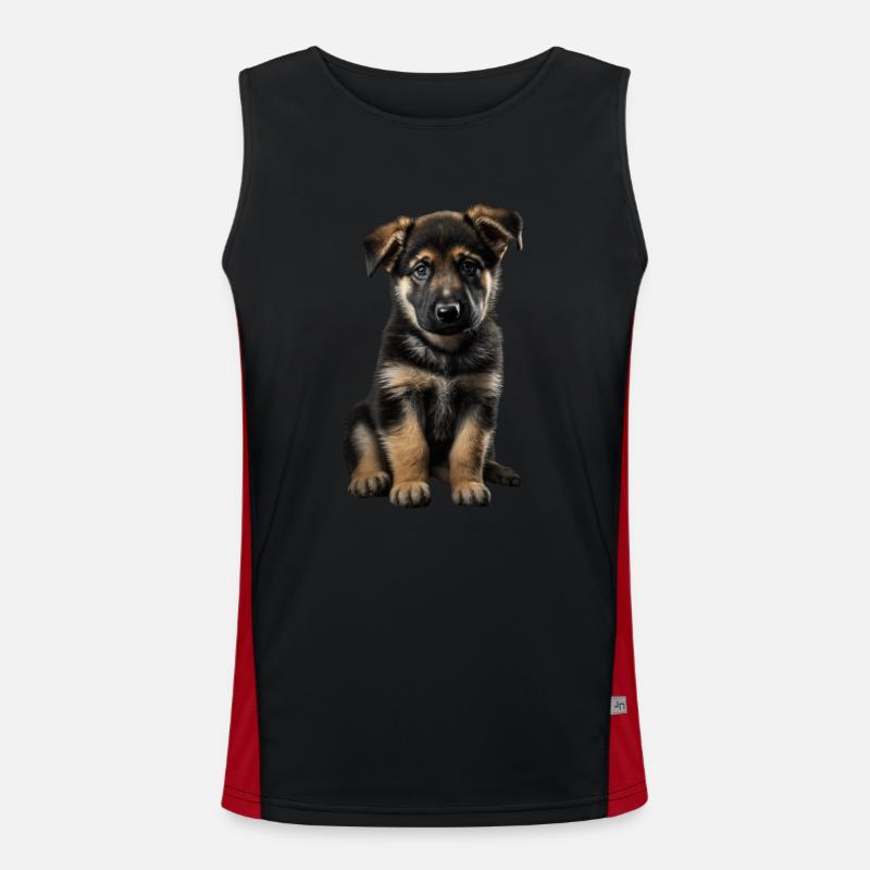 Deutscher Schäferhund Welpe Funktionelles Kontrast-Tank Top für Männer 