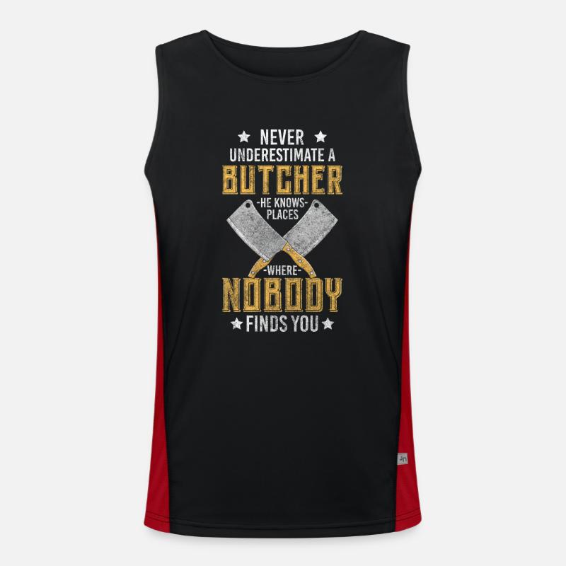 Butcher steak profession Men's Functional Contrast Tank Top 