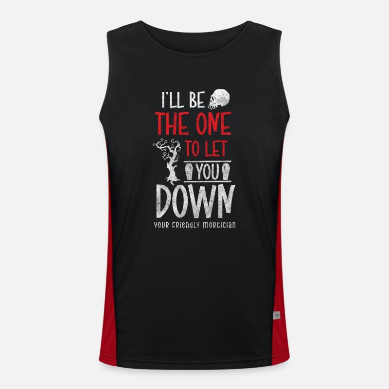 gravedigger profession coffin mourning - Men's Functional Contrast Tank Top  - black/red