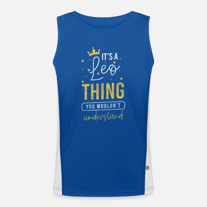 Löwe Astrologie Geburtstag Funktionelles Kontrast-Tank Top für Männer 
