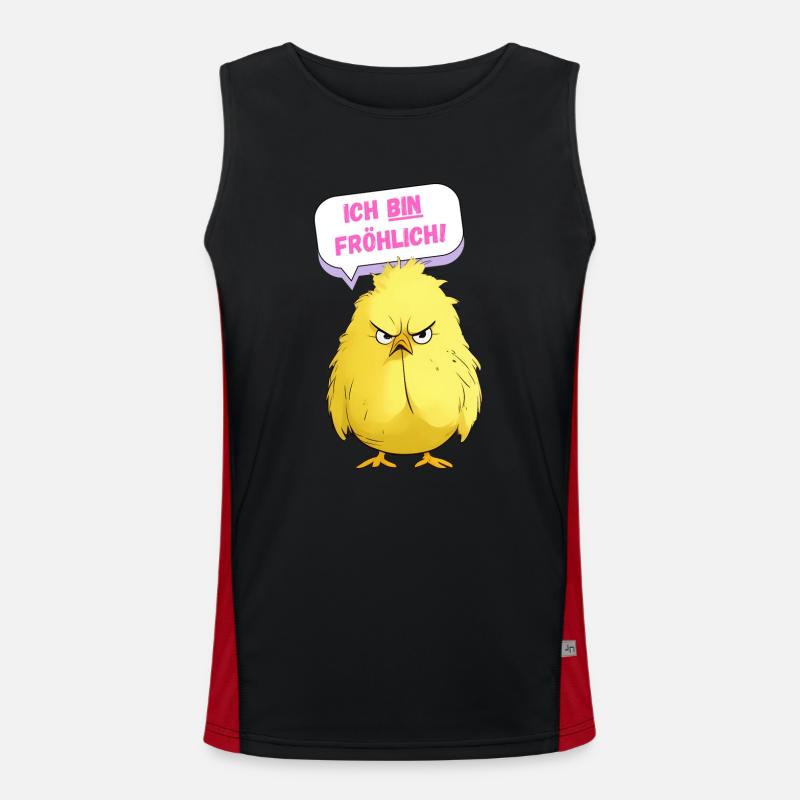 Grumpy Chicken - I'm Cheerful Men's Functional Contrast Tank Top 