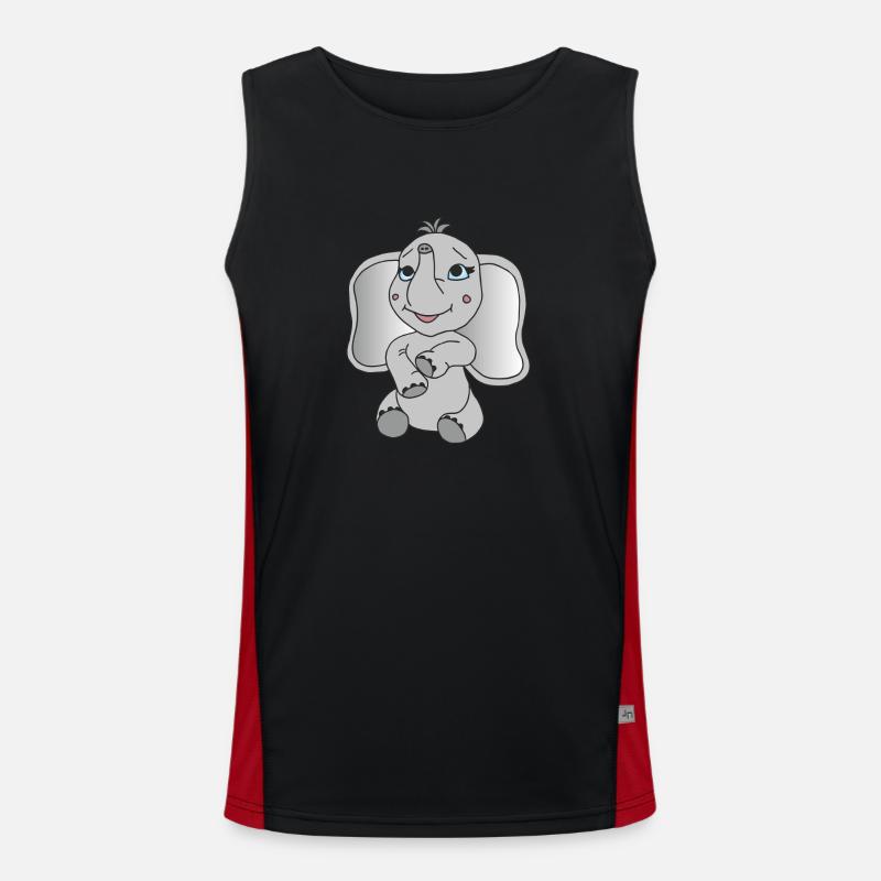 Kleiner süßer Elefant Funktionelles Kontrast-Tank Top für Männer 