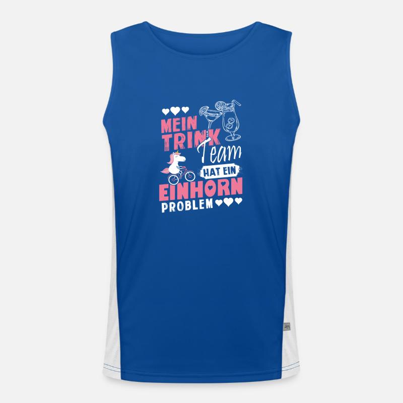 Einhorn - Mein Trinkteam hat ein Einhorn Problem Funktionelles Kontrast-Tank Top für Männer 