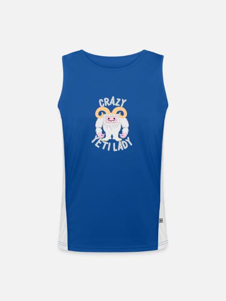 Crazy yeti lady - Men's Functional Contrast Tank Top  - royal/white - Front