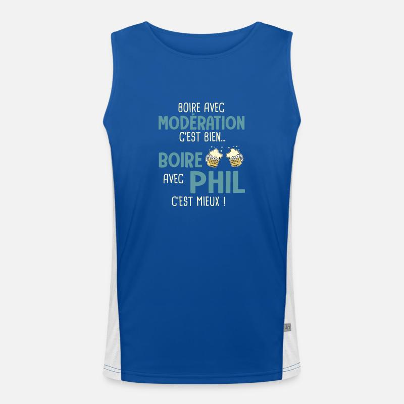 phiilippe modération boire avec phil c'est mieux Débardeur respirant contrasté Homme 