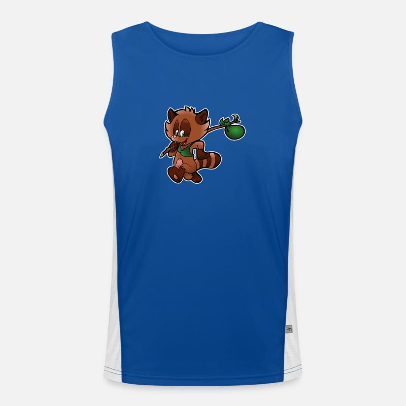 Waschbär Comic Funktionelles Kontrast-Tank Top für Männer 