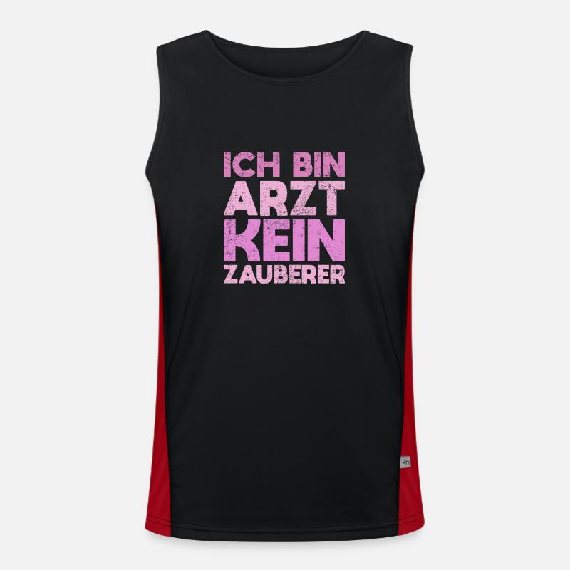 Ich Bin Arzt, Kein Zauberer Funktionelles Kontrast-Tank Top für Männer 