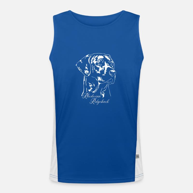 RHODESIAN RIDGEBACK Wilsigns Hunde Portrait Funktionelles Kontrast-Tank Top für Männer 