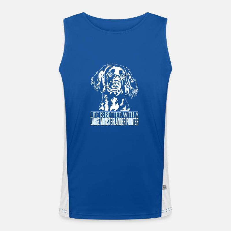 Large Munsterlander Pointer life is better Hunde Funktionelles Kontrast-Tank Top für Männer 