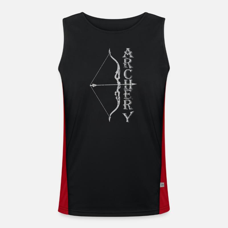 Bogenschießen, Bogensport, Bogenschütze, Archery Funktionelles Kontrast-Tank Top für Männer 