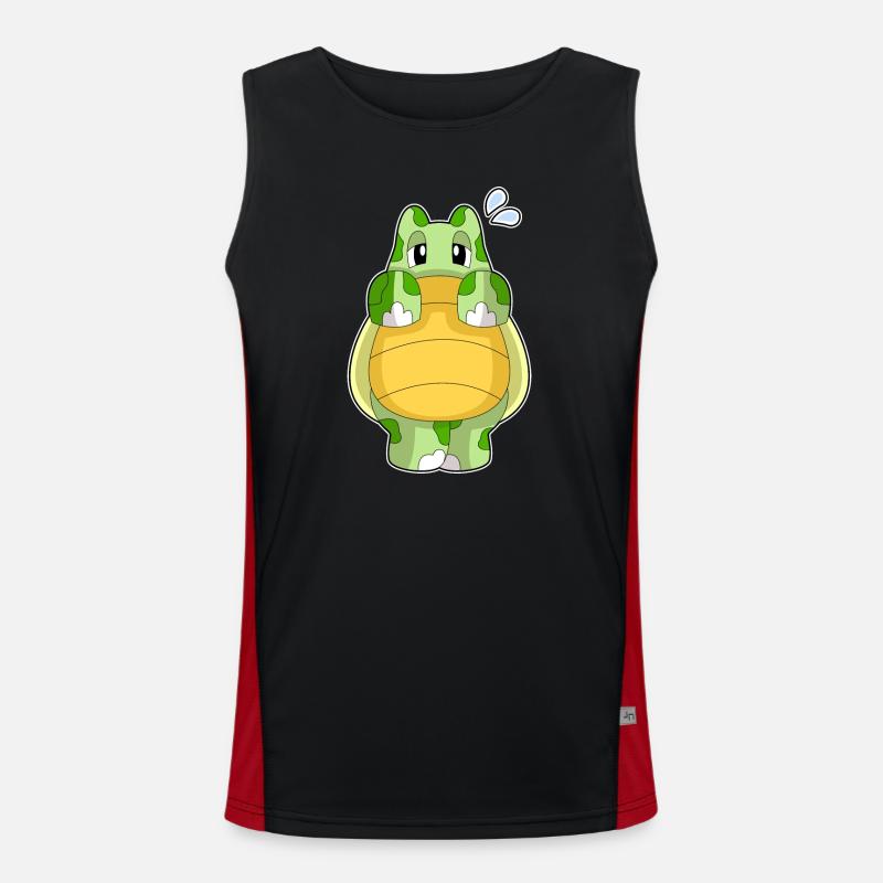 Turtle Shy - Men's Functional Contrast Tank Top  - black/red