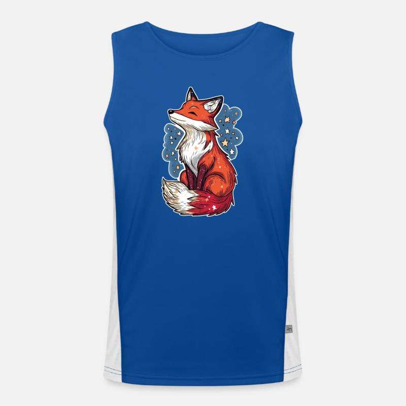 Fox and starry sky Men's Functional Contrast Tank Top 