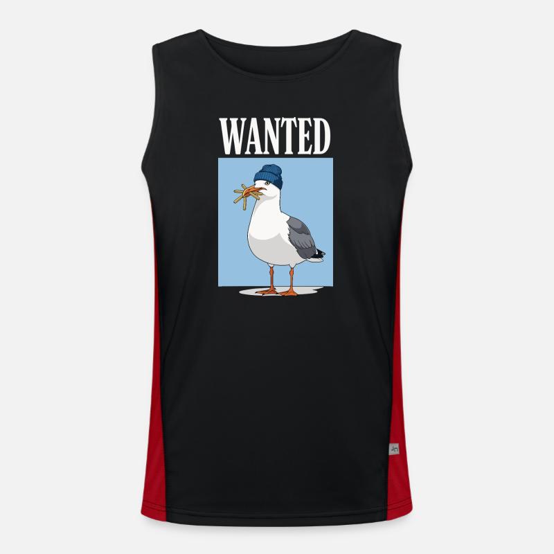 Gesucht Möwe Eiscreme Abenteuer - Men's Functional Contrast Tank Top  - black/red