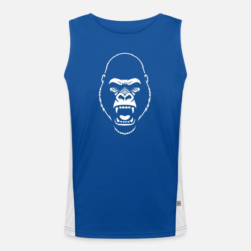 Gorilla Stencil: Elegantes Grunge-Statement Funktionelles Kontrast-Tank Top für Männer 