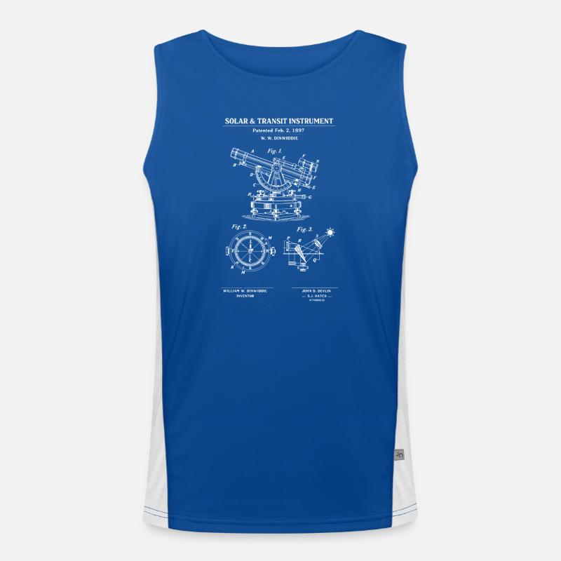 Solar Transit Instrument Blueprint Men's Functional Contrast Tank Top 