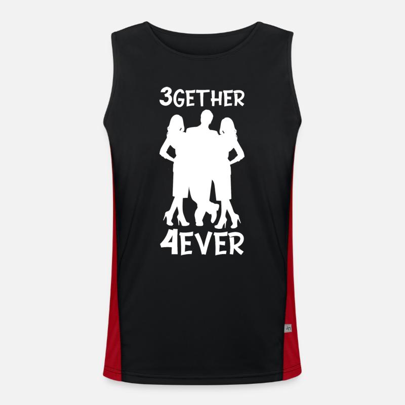 Polyamour Throuple Gift 3gether 4ever Poly Débardeur respirant contrasté Homme 