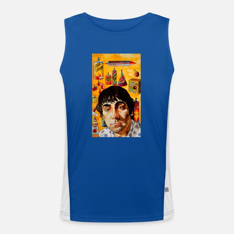 Hellblaues Touchpaper Funktionelles Kontrast-Tank Top für Männer 
