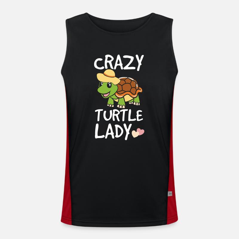 Funny Turtle Crazy Turtle Lady Gift Men's Functional Contrast Tank Top 