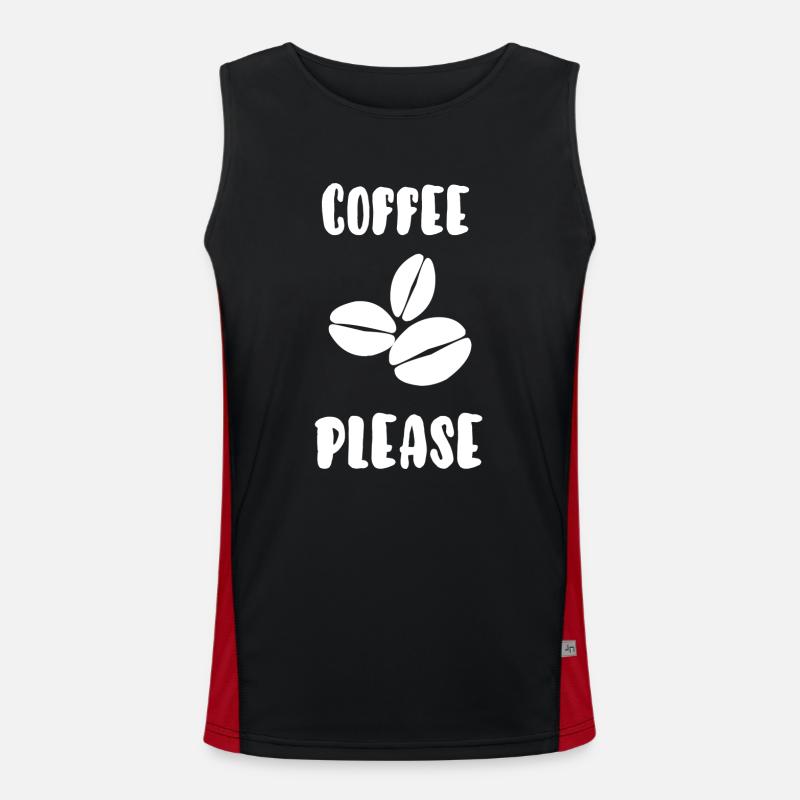 Kaffee bitte Funktionelles Kontrast-Tank Top für Männer 